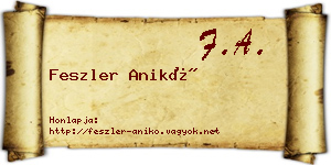 Feszler Anikó névjegykártya