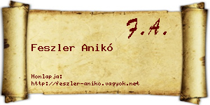 Feszler Anikó névjegykártya
